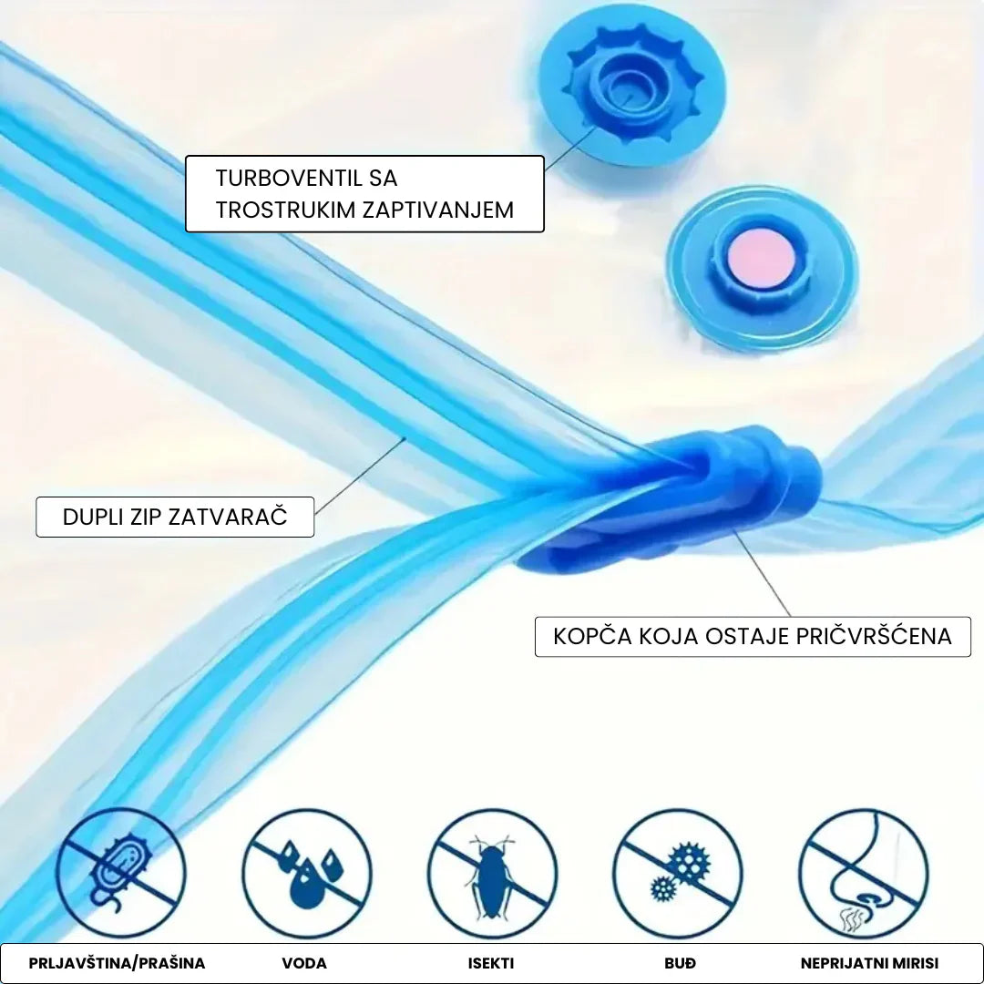Vakum Kese za Garderobu 10 Komada + Poklon Pumpa