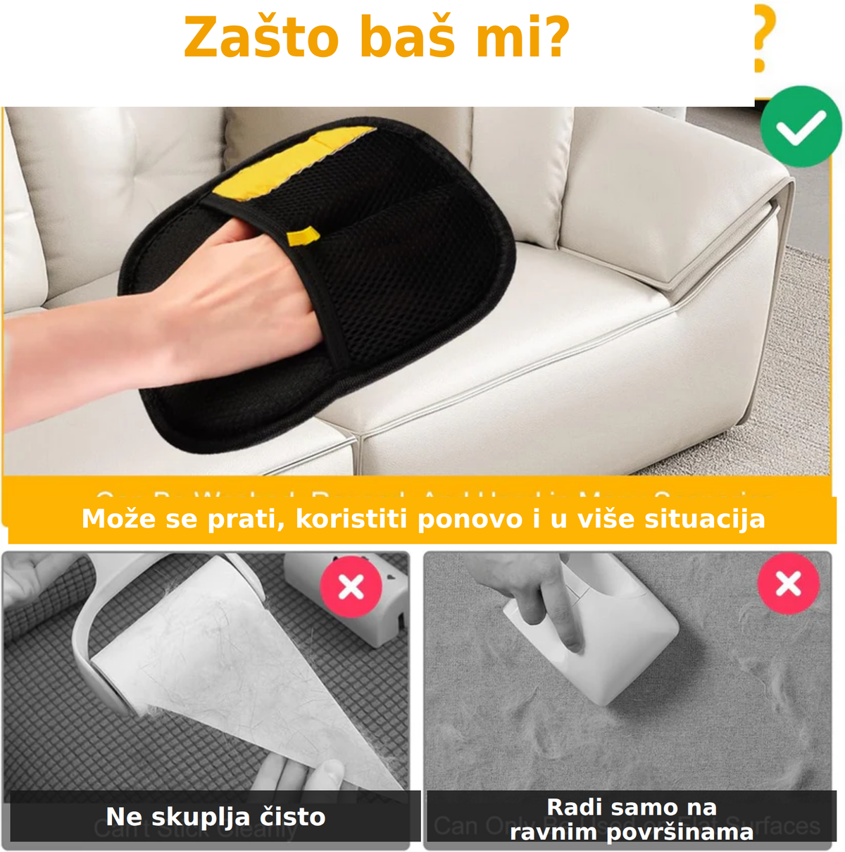 Elektrostatičke rukavice za uklanjanje dlaka kućnih ljubimaca