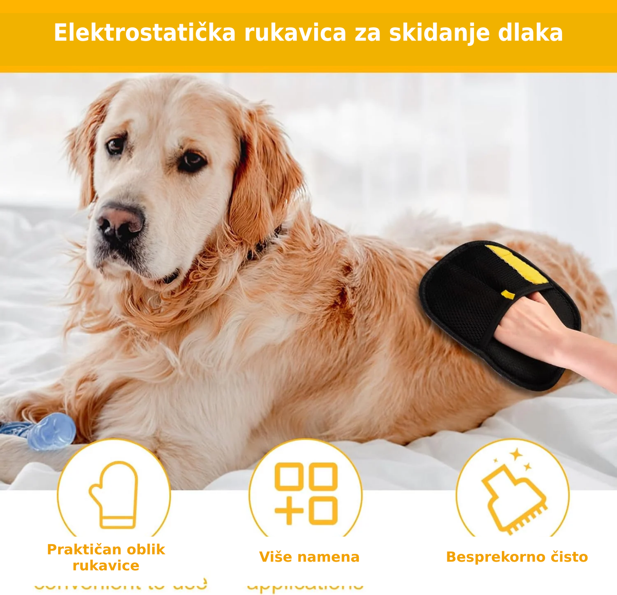 Elektrostatičke rukavice za uklanjanje dlaka kućnih ljubimaca