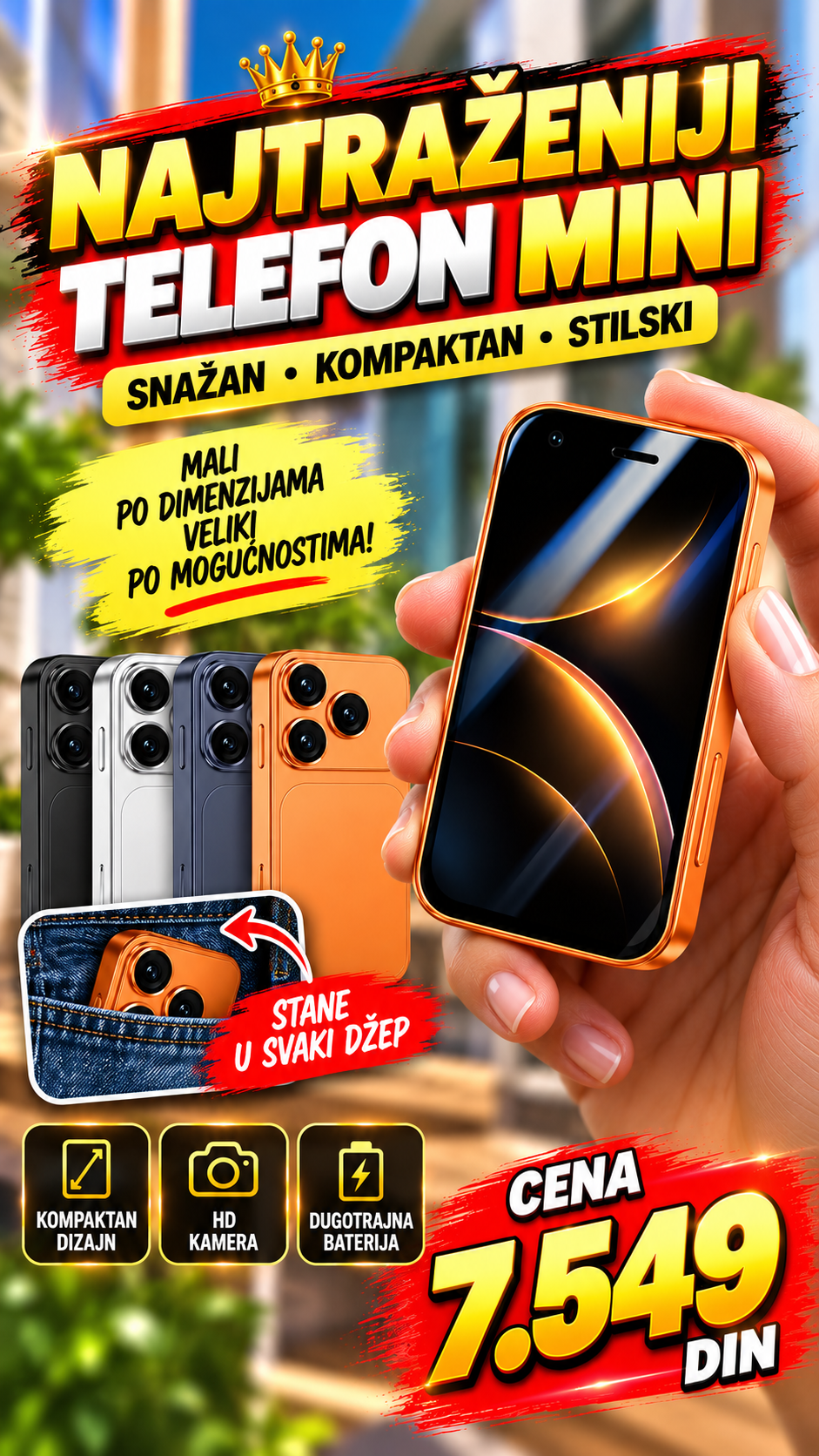 Najtraženiji Mini Telefon sa 2 Sima+POKLON