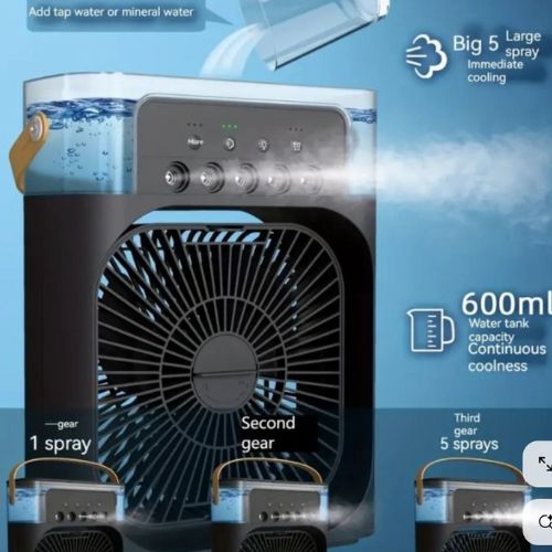 3-u-1 Prenosivi Ventilator-Klima i Ovlaživač Vazduha  sa led svetlom– Osveženje Gde god da Ste!