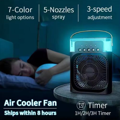 3-u-1 Prenosivi Ventilator-Klima i Ovlaživač Vazduha  sa led svetlom– Osveženje Gde god da Ste!