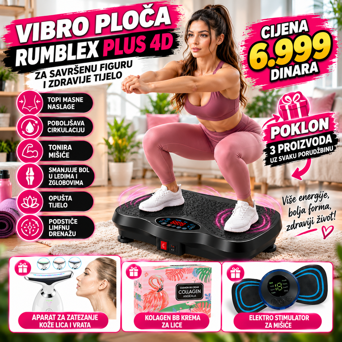 Vibro Ploča za Trening i Zatezanje tela