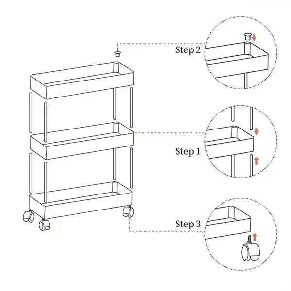 Police sa točkićima za uzani prostor