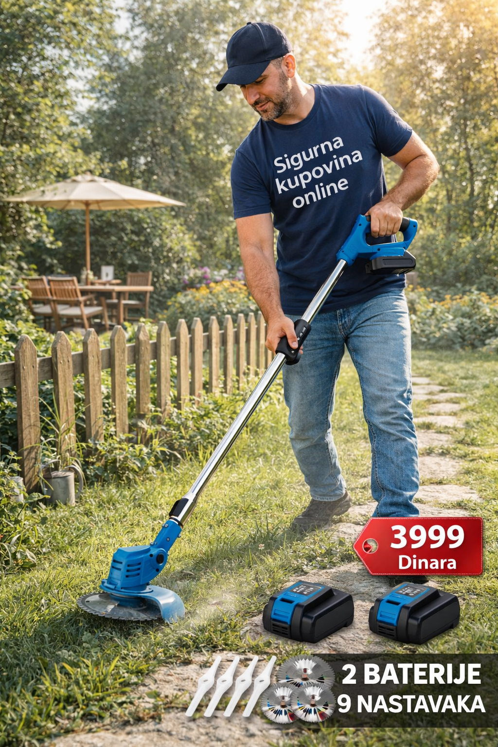 Aku Trimer za Travu + 2 Baterije
