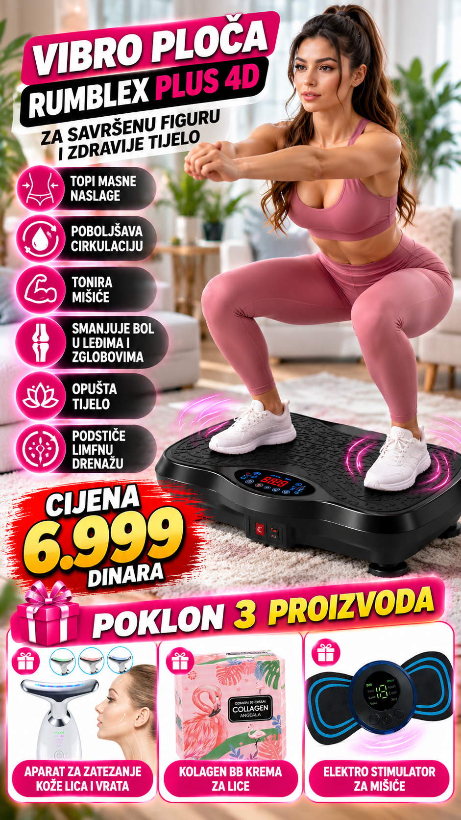 Vibro Ploča za Trening i Zatezanje tela