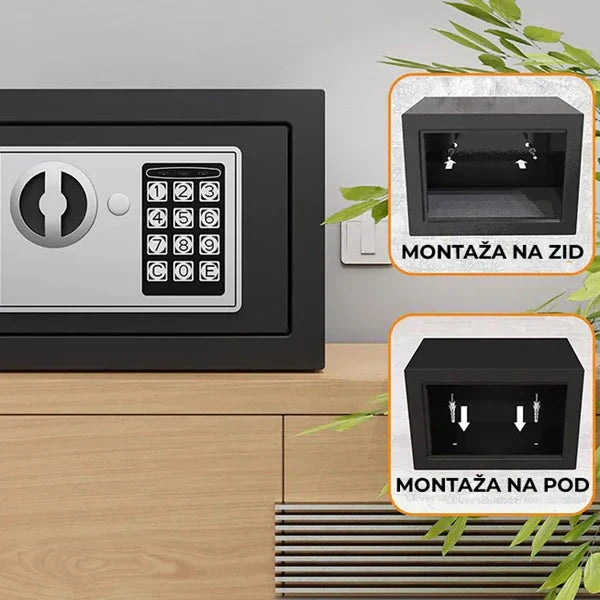 Digitalni sigurnosni sef sa 2 ključa i šifrom