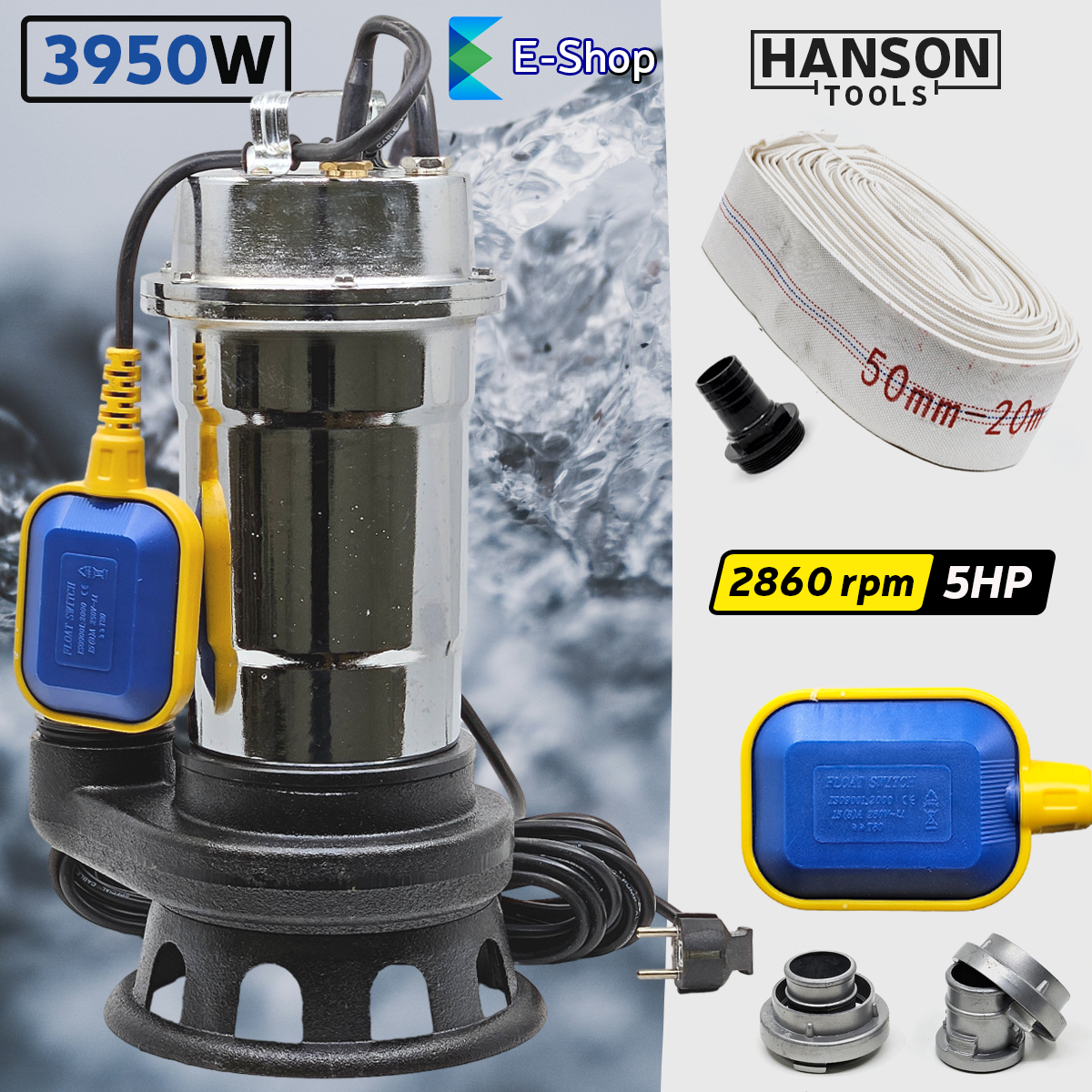 HANSON POTOPNA PUMPA ZA PRLJAVU VODU 3950W