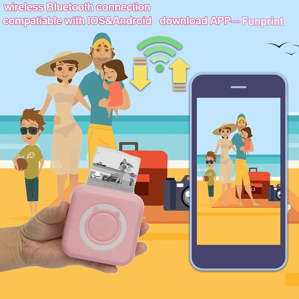 Mini bluetooth štampač za telefon + GRATIS 13 traka i 5 markera