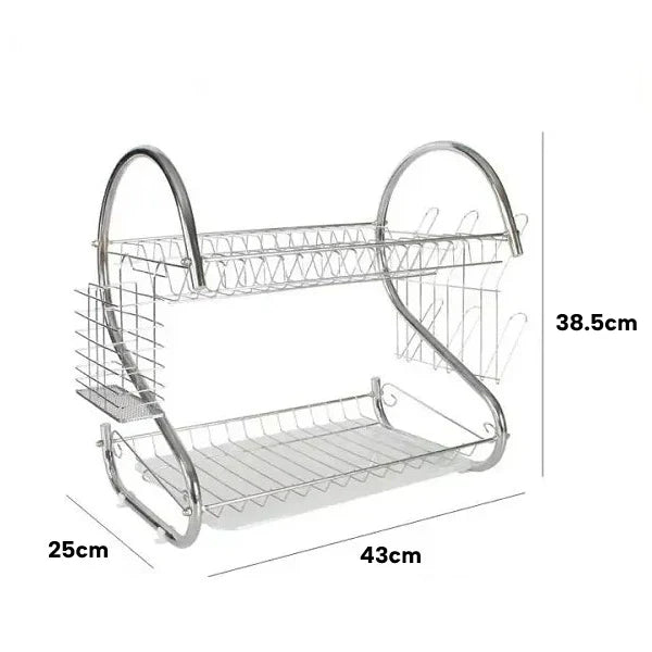 Organizer za sudove - Dvospratni kuhinjski oceđivač od inoksa