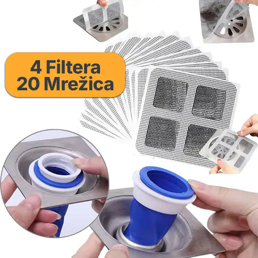Silikonski filter za odvod i Samolepljive mrežice za odvod PAPAJA COMBO