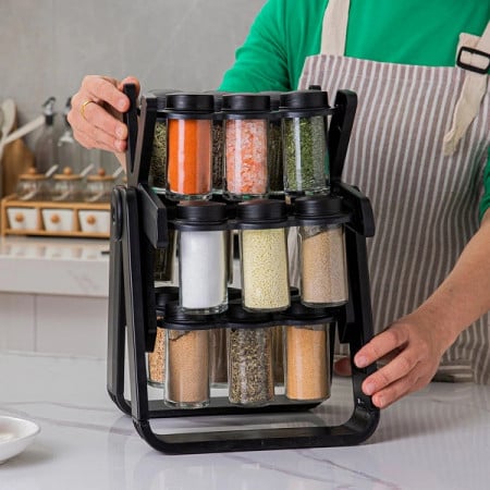 Rotirajući Stalak za začine od čistog Stakla