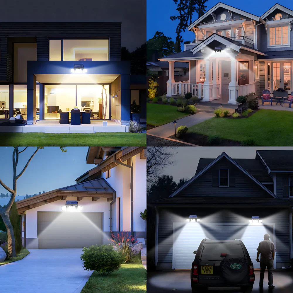 Trostrani solarni LED reflektor sa senzorom
