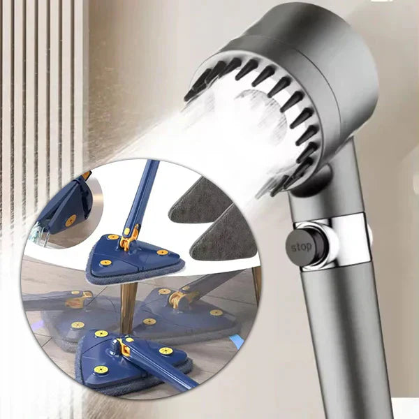 Turbo glava tuša i Trouglasti mop za podove PAPAJA COMBO