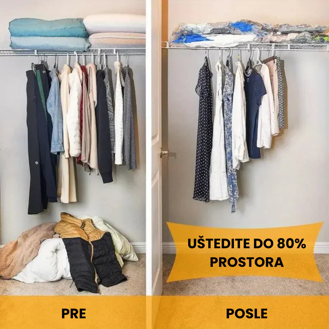 Vakum Kese za Garderobu 10 Komada + Poklon Pumpa